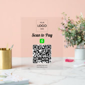 Contactloze betaling QR-code Business Logo Acryl Bord (Huwelijk)