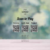 Contactloze Betaling QR Code Zakelijke Logo Acryl Bord (Neutraal)