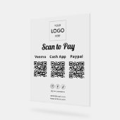 Contactloze Betaling QR Code Zakelijke Logo Acryl Bord (Hoek)