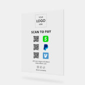 Contactloze Betaling Zakelijke Logo QR Code Acryl Bord (Hoek)