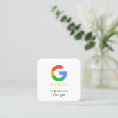 Contactloze Google Review Kaart Vierkante Visitekaartje (Staand voorkant)