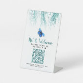 Contactloze QR-code gastregister welkom logo Reclamebord Met Voetstuk (Voorkant)