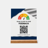 Contactloze QR-code Klantfeedback Navyblauw Acryl Bord (Voorkant)