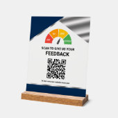 Contactloze QR-code Klantfeedback Navyblauw Acryl Bord (Hoek)