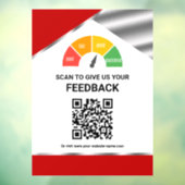 Contactloze QR-code Klantfeedback Rood Raamsticker (Vel 3)