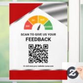 Contactloze QR-code Klantfeedback Rood Raamsticker (Huis)