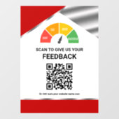 Contactloze QR-code Klantfeedback Rood Raamsticker (Vel)