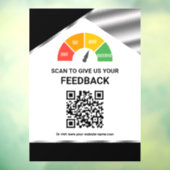 Contactloze QR-code Klantfeedback Zwart Raamsticker (Vel 3)