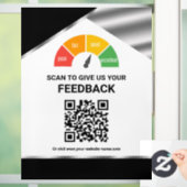 Contactloze QR-code Klantfeedback Zwart Raamsticker (Huis)
