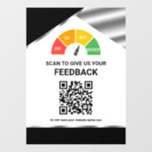 Contactloze QR-code Klantfeedback Zwart Raamsticker (Vel)