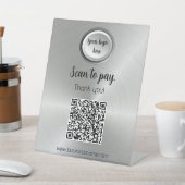 Contactloze QR-code penseelstaal Betaal hier Reclamebord Met Voetstuk (Insitu)