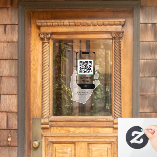 Contactloze QR-code Restaurant Koffieorder Menu Raamsticker (Huis Deur)