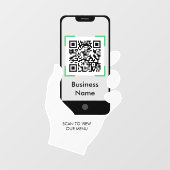 Contactloze QR-code Restaurant Koffieorder Menu Raamsticker (Vel)