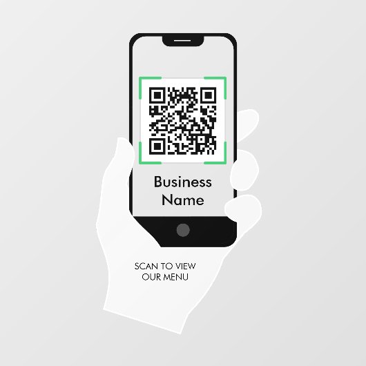 Contactloze QR-code Restaurant Koffieorder Menu Raamsticker (Vel)