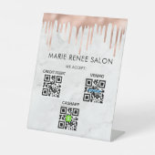 Contactloze QR-code Scannen naar betaling Reclamebord Met Voetstuk (Voorkant)