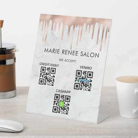 Contactloze QR-code Scannen naar betaling Reclamebord Met Voetstuk (Insitu)
