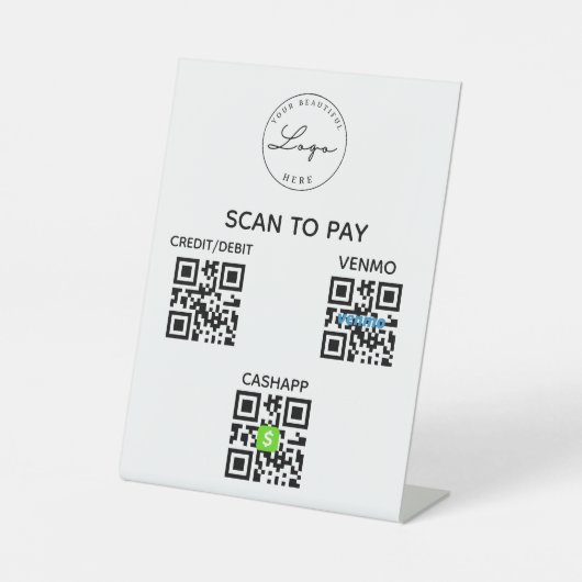 Contactloze QR-code Scannen naar voetstuk Reclamebord Met Voetstuk (Voorkant)