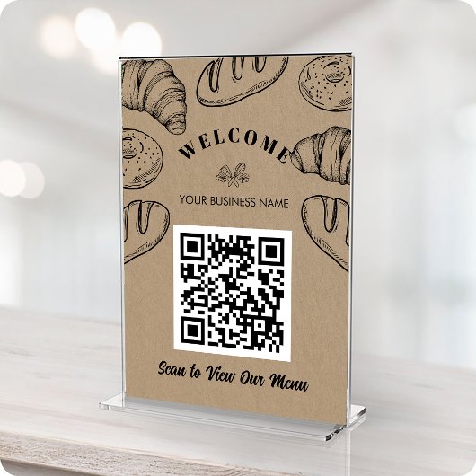 Contactloze QR-code ScanToOrder Menu Bakkerij Kaar Kaart