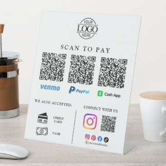 Contactloze QR-code zakelijk logo scannen om te be Reclamebord Met Voetstuk