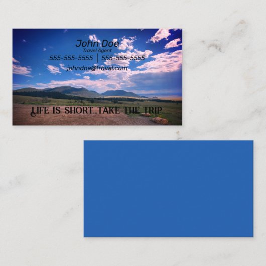 Contactpersoon reisagent visitekaartje (Voorkant / Achterkant)