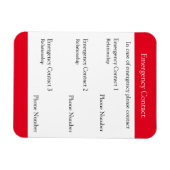 Contactpersoon voor noodgevallen magneet (Horizontaal)