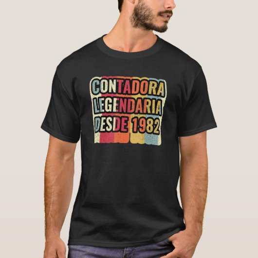 Contadora Legendaria Desde 1982 Accountant T-shirt (Voorkant)