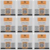 Container QR Code Grijs Sinaasappel Vierkant Produ Sticker (Voorkant)