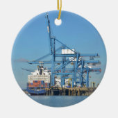 Container Ship Dock Keramisch Ornament (Voorkant)