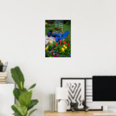 Container Tuinontwerp met blauwe stoel in onze Poster (Thuiskantoor)
