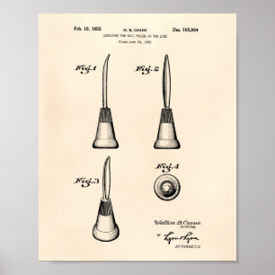 Container voor Nail 1952 Patent Art Old Peper Poster