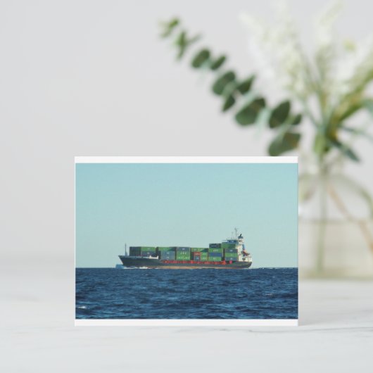 Containerschip Briefkaart (Staand voorkant)