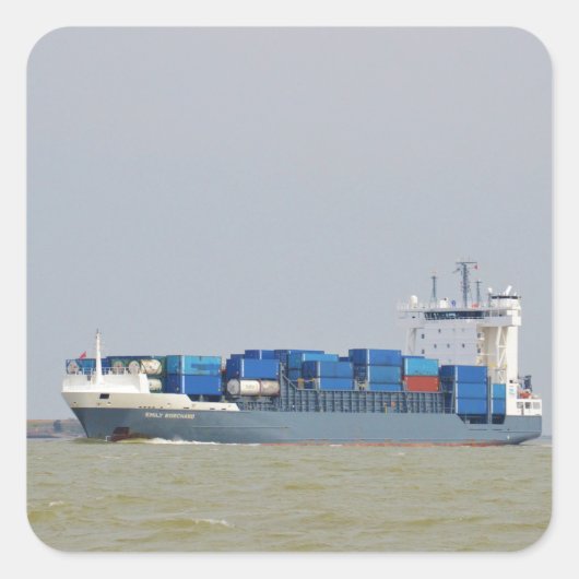 Containerschip Emily Borchard Vierkante Sticker (Voorkant)