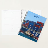 Containerschip en sleepjaarplanner 2024 planner (Display)