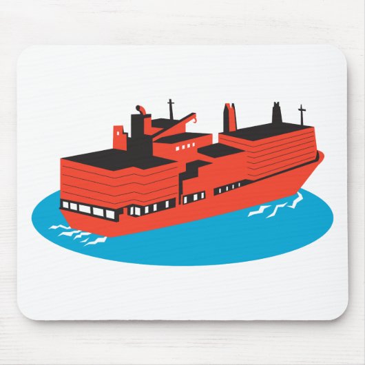 containervrachtschip retro muismat (Voorkant)