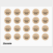 Contains Egg Allergy Warning Kraft Paper Bakery Ronde Sticker (Vel)
