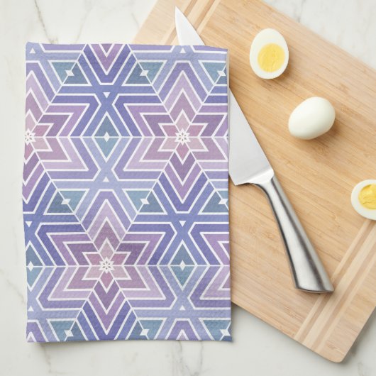 Contante lavender Geometric Star Maze Pattern Theedoek (Quarter Fold)