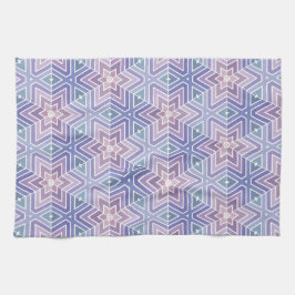 Contante lavender Geometric Star Maze Pattern Theedoek