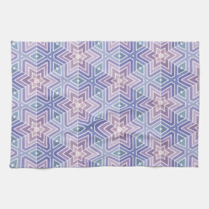 Contante lavender Geometric Star Maze Pattern Theedoek