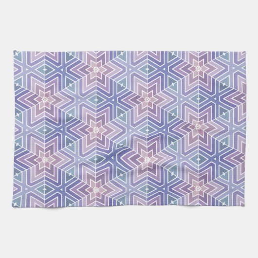 Contante lavender Geometric Star Maze Pattern Theedoek (Horizontaal)