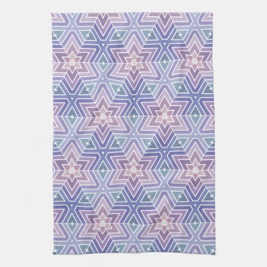 Contante lavender Geometric Star Maze Pattern Theedoek (Verticaal)