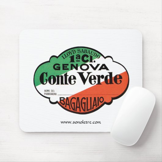 Conte Verde 1e Klasse bagage Etiket Muismat (Met muis)