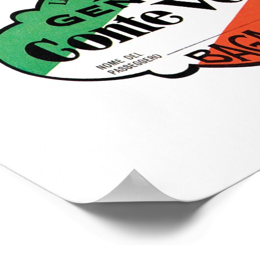 Conte Verde Baggage Label Poster (Hoek)