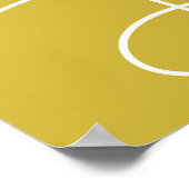 Contemedent Abstracte lijn Art Boho Mustard Yellow Poster (Hoek)