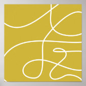 Contemedent Abstracte lijn Art Boho Mustard Yellow Poster (Voorkant)