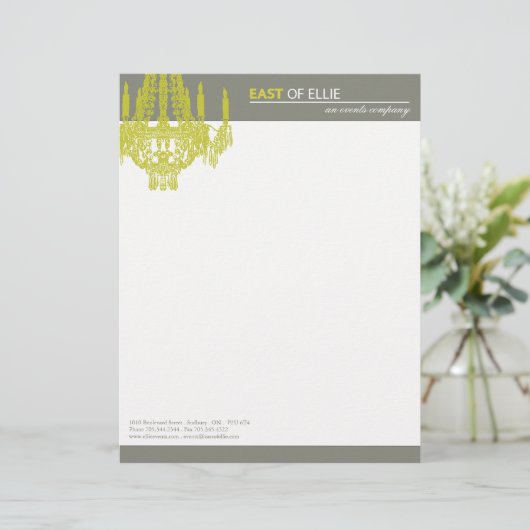 Contemedent Chandelier Letterhead Briefhoofd Sjabloon (Staand voorkant)