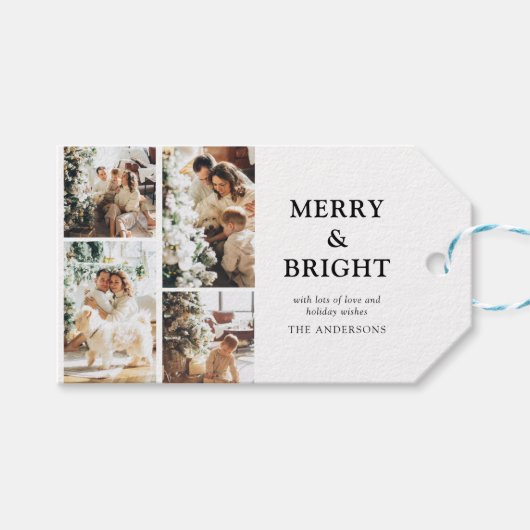 Contemedhedendaags fotoraster, mooi en helder kers cadeaulabel (Voorkant (Horizontaal))