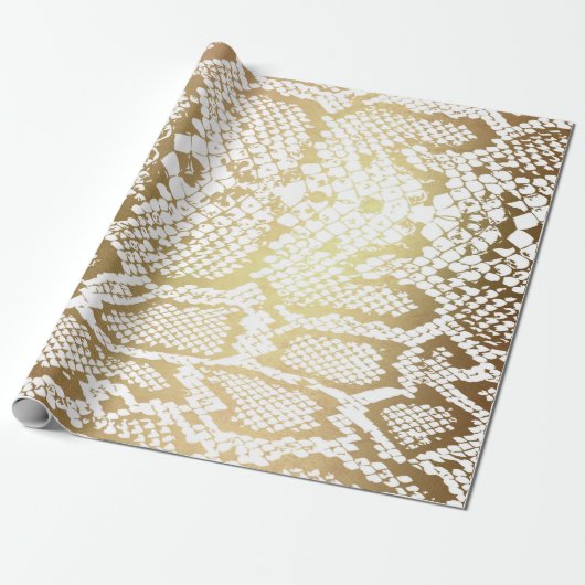 Contemedhedendaags Golden White Python Snake Skin  Cadeaupapier (Uitgerold)
