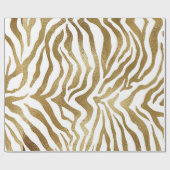 Contemedhedendaags Golden Zebra White Animal Skin  Cadeaupapier (Vlak)