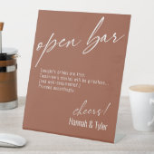Contemedhedendaags handschrift Funny Open Bar Terr Reclamebord Met Voetstuk (Insitu)
