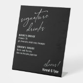 Contemedhedendaags handschrift Handtekening Drink  Reclamebord Met Voetstuk (Voorkant)